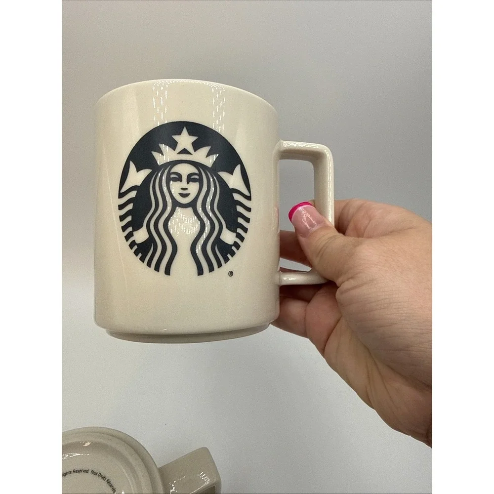 2015 Starbucks Siren Mermaid Logo Coffee Mugs Made In USA 14 oz Square Handle